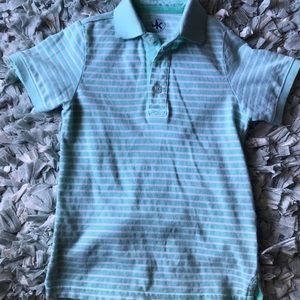 Boys mint green striped polo shirt